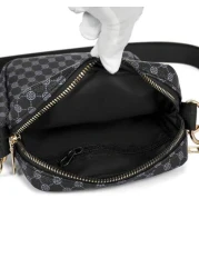 حقيبة كتف/متقاطعة صغيرة مربعة مصنوعة من جلد البولي يوريثان الأسود بطراز رجعي, حقيبة متعددة الوظائف للجامعة ول