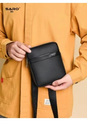 حقيبة كتف مائلة للرجال، قطعة واحدة، بجيوب جانبية، حقيبة رسول، حقيبة مربعة كاجوال، متعددة الوظائف للتنقل، لون