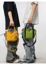 Unisex Solid Color Crossbody Bag Fashion Handbag Casual Versatile Travel Shopping Shoulder Bag