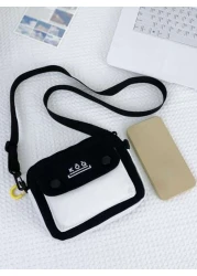 Students Multifunctional Sling Bag Shoulder Bag Casual Bag Mini Square Bag Letter Print Colorblock For Daily Gift For Father Handbag Schoolbag College Commute Crossbody Bag Side Bag Holiday Essentials