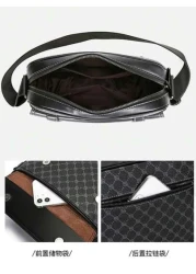 1pc Men s Printed Shoulder Sling Bag Casual PU Backpack Luxury Bags