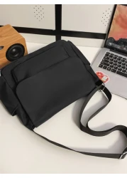 MINGHONG حقيبة كتف مائلة واليابانية، حقيبة كروسبودي قماشية بسيطة جديدة، حقيبة كتف ماركة، حقيبة ظهر للطالب، حقيبة