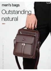 2pcs Men Shoulder Bags Set 1 Messenger Bag 1 Crossbody Bag PU Leather Material Multi Pocket High Capacity Adjustable Strap Portable New Business Style Vintage Minimalist Fashion Bag Suitable For Offic