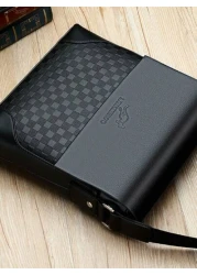 Shoulder Crossbody Bag PU Leather Large Capacity Suitable For Commuting To Work College Bag Shoulder Bag Holiday Weekend Waterproof Men Bag Cross Body Bag Students Retro Shoulder Bag Ideal Gift Simple