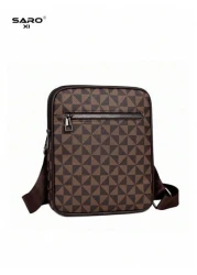 1pc Men s Shoulder Bag Vintage Crossbody Bag With Side Pocket Scratch Resistant Durable PVC Casual Bag Minimalist Style In Black Brown Great Gift For Boyfriend Or Men