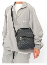 Men s Geometric Pattern Printing Square Crossbody Bag Stylish Single Shoulder Bag Small Messenger Bag For Father s Day Gift Geometric Pattern Printing Office Travelling