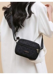 New Oxford Cloth Multi Layer Crossbody Bag Women s Bag Casual Embroidery Single Shoulder Mobile Phone Change Small Cloth Bag Business Bag