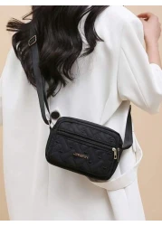 New Oxford Cloth Multi Layer Crossbody Bag Women s Bag Casual Embroidery Single Shoulder Mobile Phone Change Small Cloth Bag Business Bag