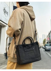 peach tree 1pc Men Shoulder Bag Crossbody Bag Tote Bag Casual Versatile Lightweight Nylon Messenger Bag Multifunctional Outdoor Bag Minimalist And Chic Gift Black Large Capacity Portable Fashion Casua