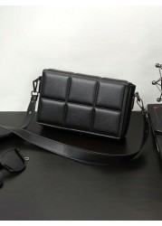 1pc New Arrival Checkered Pattern Pu Leather Bag Casual Business Shoulder Bag Crossbody Bag Sling Bag Side Bag Square Bag For Holiday Travel Essentials School Bag For College Students Hiking Winter La