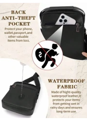 NEWHEY حقيبة كتف رجالية ، حقيبة جلد PU متقاطعة جديدة ، حقيبة يد رأسية جلد PU رجعية محمولة ، حقيبة كتف للعمل ، هدية عي