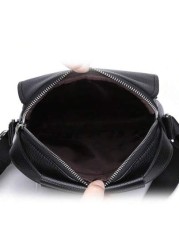 PU Leather Crossbody Bag For Men Casual Shoulder Bag For College Students