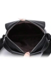 حقيبة كتف جلد صناعي (بي يو) للرجال، حقيبة كاجوال للطلاب الجامعيين