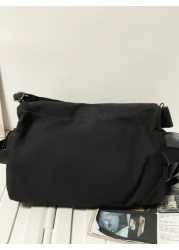 حقيبة رسول ذات رقعة لجيل الشباب ، حقيبة كتف أسود كاجوال للطلاب والتنقل ، حقيبة متقاطعة الجسم للرجال ، حقيبة جا