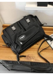 حقيبة كروسبودي سعة كبيرة، موضة موحد اللون، حقيبة كتف متعددة الاستخدامات، بسيط عادي مقاوم للماء، مناسبة للتسو