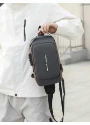 New Motorcycle Bag With Password Lock Anti Theft Crossbody Bag Men Sports Outdoor USB Interface Chest Bag Sling Bag