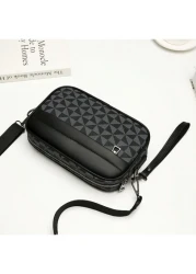 Fashion Color Blocking Pinwheel Weave Crossbody Bag Suitable For Work And Shopping With Zipper Closure Random Color College Bag Summer Dad Old Money Bag Multi Functional Purse Holiday Bag Tote Bag Che