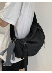 Men s Large Capacity Messenger Bag Waterproof Shoulder Bag Versatile Messenger Bag Student Campus Backpack Suitable For Going Out And Daily Commuting Solid Color Men s Bag Excluding Pendants Bag Chris