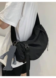 Men s Large Capacity Messenger Bag Waterproof Shoulder Bag Versatile Messenger Bag Student Campus Backpack Suitable For Going Out And Daily Commuting Solid Color Men s Bag Excluding Pendants Bag Chris