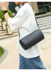 1 Pc Vintage Pattern Men s Crossbody Bag A Pillow Bag Shoulder Bag Cylinder Package Versatile Lightweight Portable With Zipper For Daily Commuter Bag Adjustable Shoulder Strap For Travel Vacation Busi