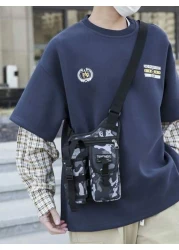 peach tree Men s Chest Bag Shoulder Bag Sling Bag Casual Hiphop Travel Tactical Multipurpose Sling Bag Nylon Storage Shoulder Bag Waist Pack Business Casual Valentine s Day Black Bag College Bag Fashi