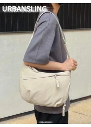 Men s Stylish Solid Color Large Capacity Crossbody Bag Business Commuter Simple Chic Shoulder Bag Streetwear Dumpling Bag Outdoor Activities Convenient Travel Sling Bag Multi Pocket Suitable For High