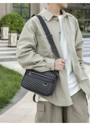 1pc 9 9in 7 1in 2 4in Fashionable Shoulder Bag Messenger Bag Shoulder Bag Crossbody Bag Square Bag Multi Pocket PU Material Scratch Wear Resistant Suitable For Outing Hiking Hiking Student Fall Holida