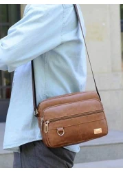 Men s Horizontal Strap With Ring Crossbody Leisure Shoulder Bag Suited For Male Travelers Students And Daily Commuters