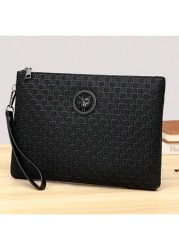 1pc Men Water Proof Tiger Head Clutch Bag With Multiple Compartments And Smooth Zipper Design Clutch Hand Bag Wristlet Work Weekend Travel Camping Summer Gym Vacation Holiday Christmas Scream Men Bag