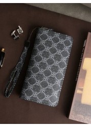 HOVI S Fashionable Minimalist Business Men s Clutch Bag Dual Zipper Large Capacity Multi Card Slot Wristlet Great Gift For Men On Holiday Anniversary