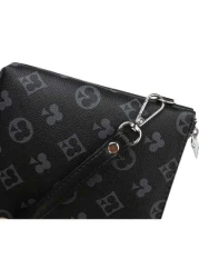 Portable Fashion Pu Leather Men Wallet Hand Bag Male Clutch Purse Large Capacity Coin Zipper Purses Money Bag Wash Bag Toiletry Bag Handbag For University Students For Outdoor Travel Work And School H