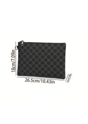 PU Printed Men s Clutch Bag Wristlet Christmas Gifts For Men Fall Scream Men Bag For Men Wallet Hand Bag Men Thanksgiving Travel Winter Purse Holiday Wash Bag Old Money Merry Christmas Handbag Wristle
