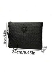 Men s PU Embossed Clutch Wrist Bag
