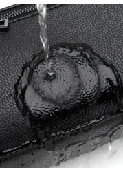 Portable Washing Toiletry Bag Men s Handbag For Sports Small Black Clutch Bag With Zipper And Litchi Pattern Wash Bag Toiletry Bag Outdoor Work And School Essentials Present Valentines Gifts Black Bag