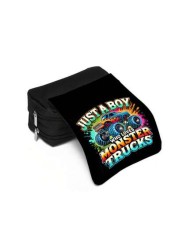 Truck Pattern Printed Double Layer Flip Pen Bag