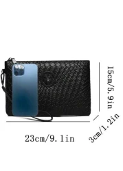 1pc 9 1in 5 9in 1 2in Fashion Men Clutch Bag Wrist Bag Envelope Handbag PU Scratch And Wear Resistant Material Suitable For Going Out Gathering Commuting Multiple Pockets Business Style Purse Thanksgi