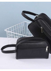 Business Trip Toiletry Bag Waterproof Toiletry Bag Travel Supplies Storage Bag Portable Cosmetic Bag Fashionable PVC Solid Color Mobile Phone Wrist Bag Coin Purse Christmas Holiday Thanksgiving Gifts