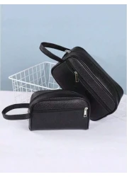 Men Fashion PU Leather Solid Color Phone Small Purse Clutch Hand Bag Wristlet Work Weekend Travel Camping Vacation Holiday Toiletry Water Proof Carry On Casual Business Bag Gifts For Men Back To Schoo