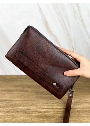 HOVI S Fashion Men s Clutch Wallet Business Large Capacity Clutch Handbag Cell Phone Bag Double Compartment Zipper Long Wallet Clutch Bag A Perfect Gift For Men