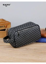 saroxi Men s Large Capacity Fashion Casual Outdoor Travel Hand Wrist Pouch Big Storage Portable High End Simple And Stylish Suitable For Office Gift For Young People Students Men Bag Gifts For Men Chr