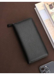 HOVI S Fashionable Minimalist Business Men s Clutch Bag Double Zipper Large Capacity Multi Card Slots Wrist Pouch Suitable As Gift On Holidays And Anniversary Vacation Gifts Travel Christmas Purse Tha