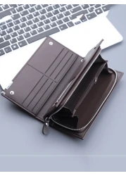 Men Long Wallets Large Capacity Zipper Handbag Card Holder Male Purse Coin Pocket Luxury Brand Clutch Wallet For Men Vintage