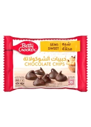 بيتي كروكر خليط فدج براوني الشوكولاته 561 غرام + بيتي كروكر رقائق شوكولاته شبه حلوة 200 غرام