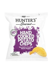 Hunter&#39;s Gourmet Sea Salt and Crushed Black Pepper Hand Cooked Potato Chips, 40g