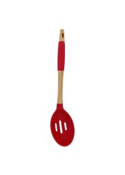 Home Pro Silicone Head Slotted Spoon Blue And Beige