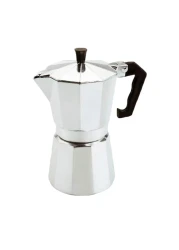 Klassica Aluminium 6 Cups Coffee Maker Silver And Black