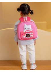 Kitten Camera Children s Backpack Fashion Casual Small Bag Happy School Schoolbag Girls Cute Backpack