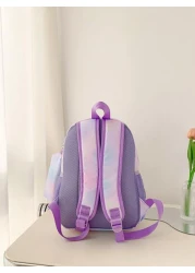 Cartoon Unicorn Printed Backpack For Girls With Pencil Case Included