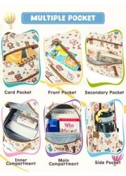 15 11 5inch Large Kawaii Kids Backpacks Elementary School Backpacks With Mulit Pockets And Compartments Kindergarten Backpacks Cute Animal Print Backpack With Padded Shoulder Straps Travel Backpacks W