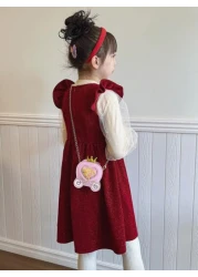 حقيبة كتف من الجلد الاصطناعي PU للبنات على شكل تيجان الأميرات الكرتونية